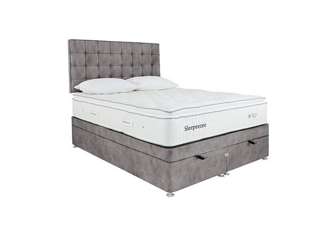 Sleepeezee - Natural Touch 2000 Pillowtop End Ottoman Divan Set - Super King - Dapple Silver