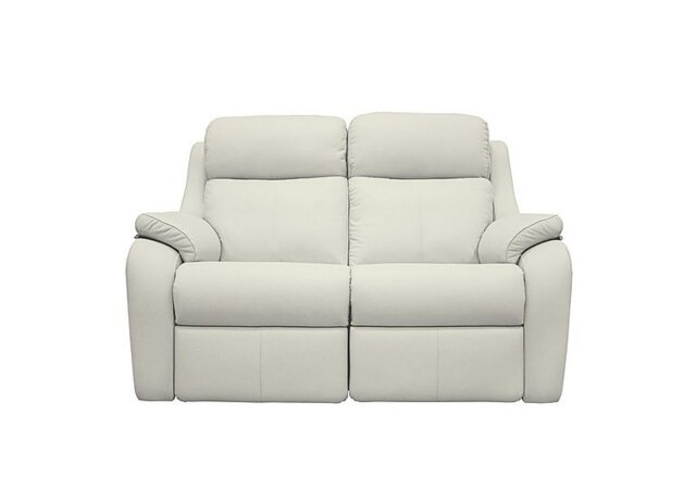 G Plan - Kingsbury 2 Seater Leather Power Battery Recliner Sofa with Power Headrests - Oxford Light Grey