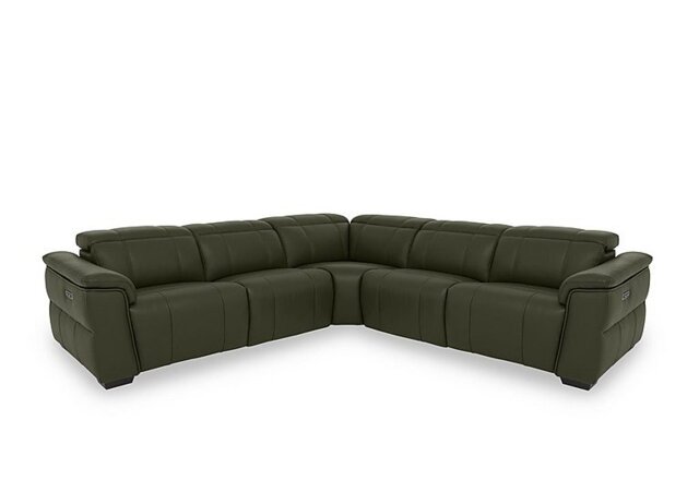Inca NC Leather Large Power Recliner Corner Sofa with Power Headrests - Oslo Pine