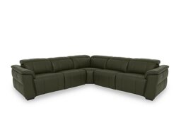 Inca NC Leather Large Power Recliner Corner Sofa with Power Headrests - Oslo Pine