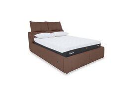 Tyrell Fabric Electric Ottoman Bed Frame - King Size - Hazelnut