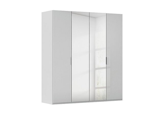 Rauch - Formes 4 Door Bifold Glass Wardrobe with 2 Mirror Doors - Silk Grey/Silk Grey Front