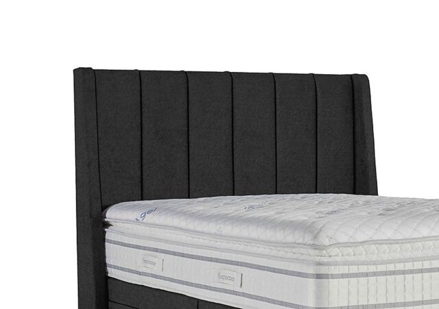 Sleepeezee - Vail Floor Standing Headboard - King Size - Tweed Charcoal