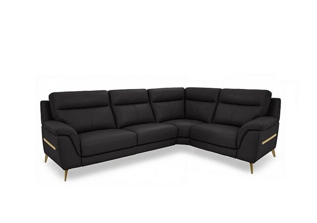 World of Leather - Eclipse Small Leather Right Hand Facing Corner Sofa - Shale Grey