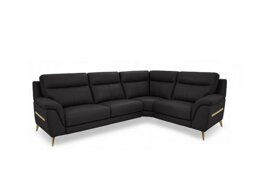 World of Leather - Eclipse Small Leather Right Hand Facing Corner Sofa - Shale Grey
