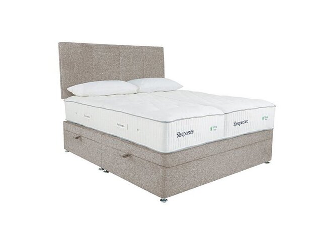 Sleepeezee - Natural Touch 3000 Zip and Link Side Ottoman Divan Set - Tweed Stone
