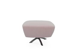 The Lounge Co. - Hermione Fabric Jacob Footstool - Cotton Candy with Chrome Feet
