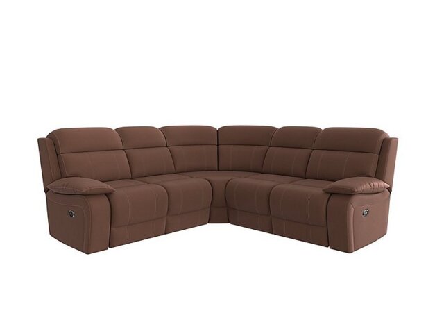 Moreno Fabric Manual Recliner Corner Sofa - Hazelnut