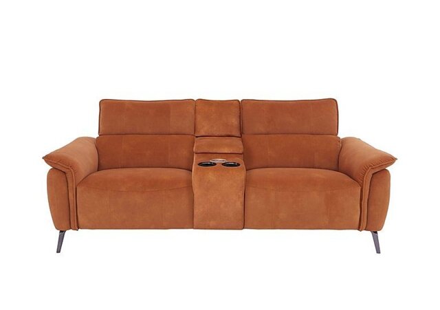 Jude Fabric 3 Seater Power Recliner Sofa with Smart Console, Power Headrests, Power Lumbar and Heated Seats - Dexter Pumpkin - Sofas and Armchairs - In Time for Christmas