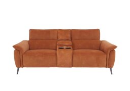 Jude Fabric 3 Seater Power Recliner Sofa with Smart Console, Power Headrests, Power Lumbar and Heated Seats - Dexter Pumpkin