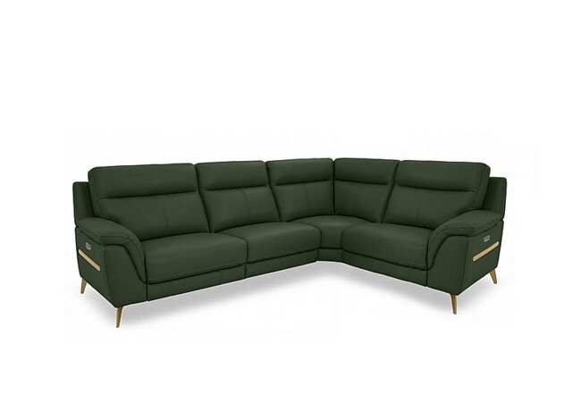 World of Leather - Eclipse Small Leather Power Recliner Right Hand Facing Corner Sofa with Power Headrests