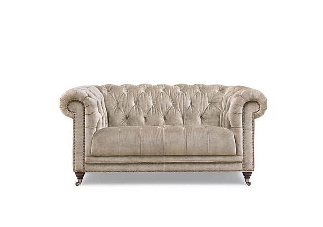 At The Helm - Walter 2 Seater Fabric Chesterfield Sofa - Barley