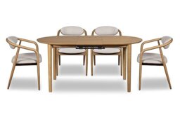 G Plan - Winchester Oval Extending Dining Table with 4 Dining Arm Chairs