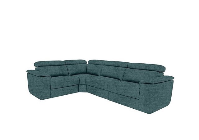 Nicoletti - Davide Small Fabric Left Hand Facing Corner Sofa - Baobab Blue