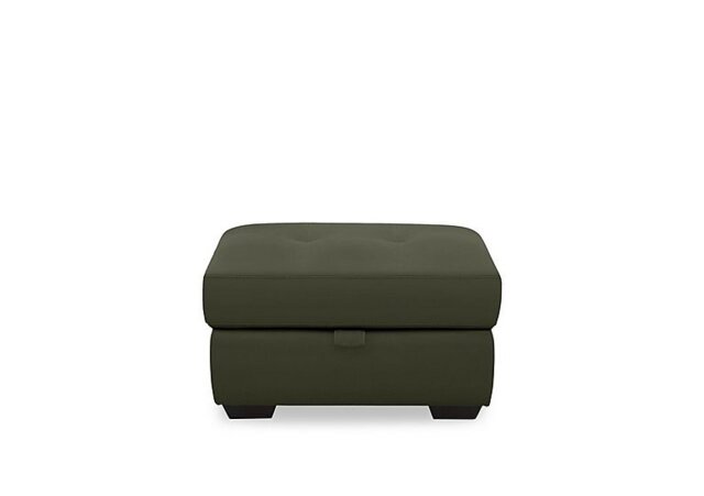 Dinky Leather Large Storage Footstool - Oslo Pine