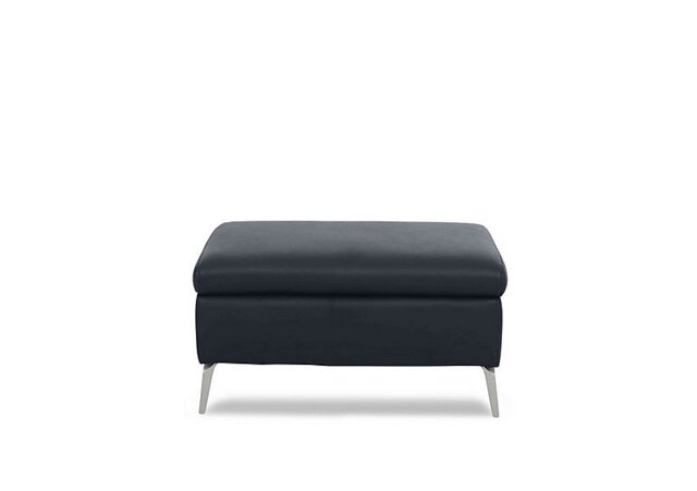 Daytona Leather Footstool - Navy