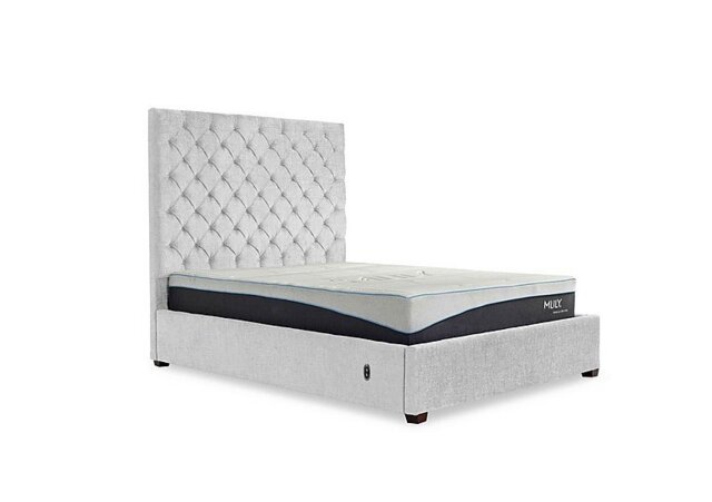 Charlotte 160cm Headboard Electric Ottoman Bed Frame - Super King - Ciaga Silver