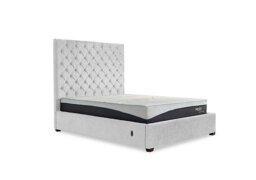 Charlotte 160cm Headboard Electric Ottoman Bed Frame - Super King - Ciaga Silver