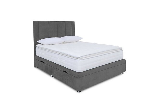 Sleep Story - Pocket Pillowtop Manual Side Ottoman Divan Set - Double - Lace Domino