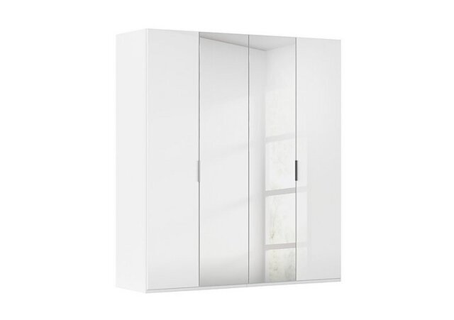 Rauch - Formes 4 Door Bifold Glass Wardrobe with 2 Mirror Doors - White/White Front