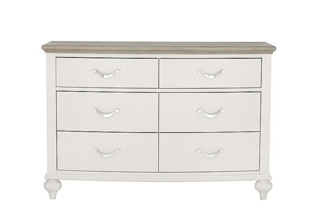 Furnitureland - Annecy 6 Drawer Wide Chest - Soft Grey