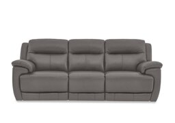 World of Leather - Touch 3 Seater BV Leather Manual Recliner Sofa - BV Elephant