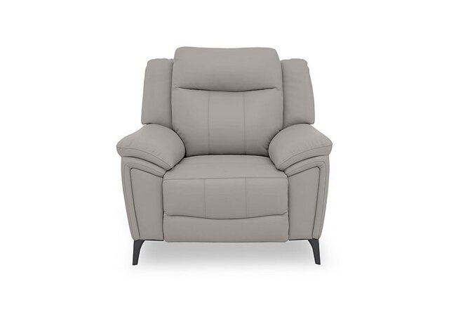 Panache Leather Chair with Power Recliner - Lead Grey
