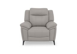 Panache Leather Chair with Power Recliner - Lead Grey
