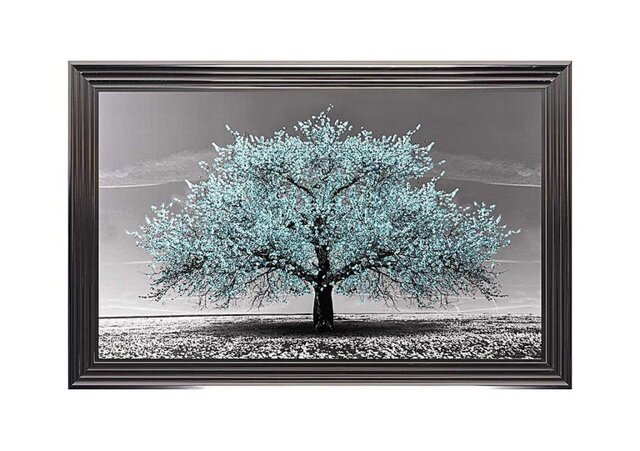Cherry Tree Teal Framed Art