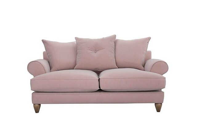 The Lounge Co. - Bronwyn 2.5 Seater Fabric Scatter Back Foam Fill Sofa With Vintage Oak Feet - Cotton Candy