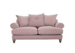 The Lounge Co. - Bronwyn 2.5 Seater Fabric Scatter Back Foam Fill Sofa With Vintage Oak Feet - Cotton Candy