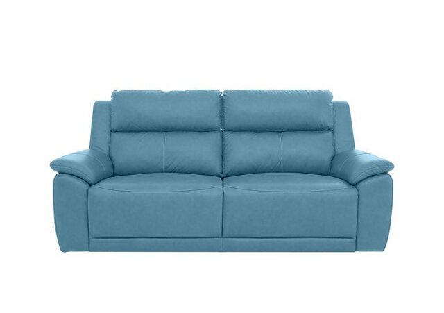 Utah 3 Seater Leather Sofa - Blu