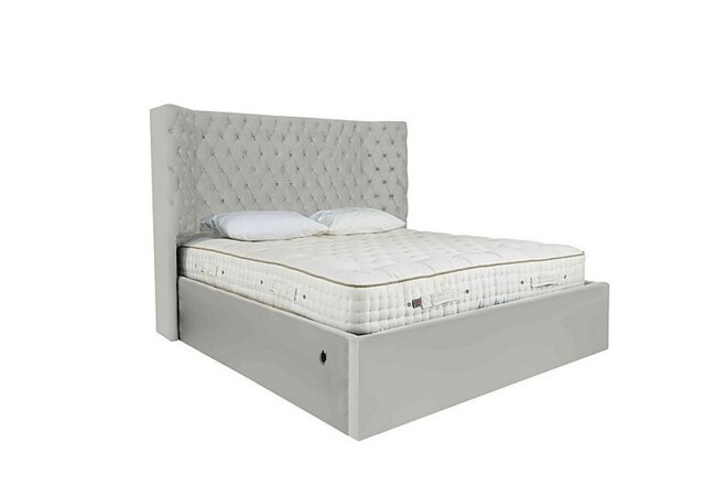 Maximus Electric Ottoman Bed Frame - King Size - Velvet Silver