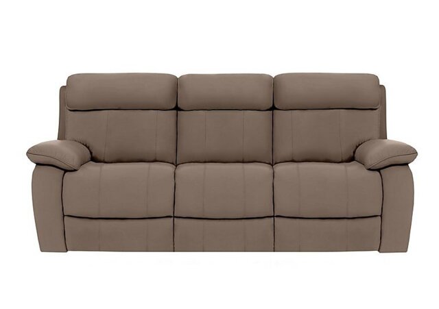 World of Leather - Moreno 3 Seater Leather Sofa with Power Recliner - Fawn