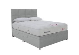 Sleepeezee - Jessica Side Ottoman Divan Set - Double - Weave Taupe