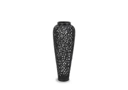 Black Cast Lattice Vase