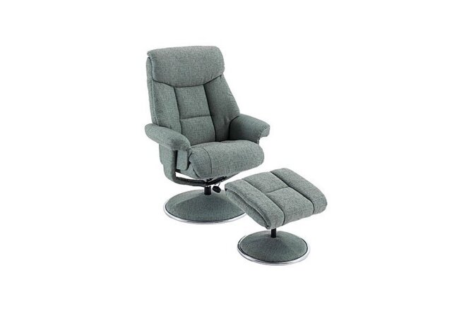 Bruges Fabric Swivel Chair and Footstool - Lisbon Teal - Home Accessories