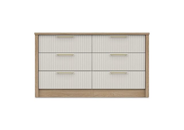 London Bedrooms - Chelsea 6 Drawer Wide Chest with Gold Handles