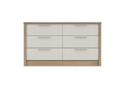 London Bedrooms - Chelsea 6 Drawer Wide Chest with Gold Handles