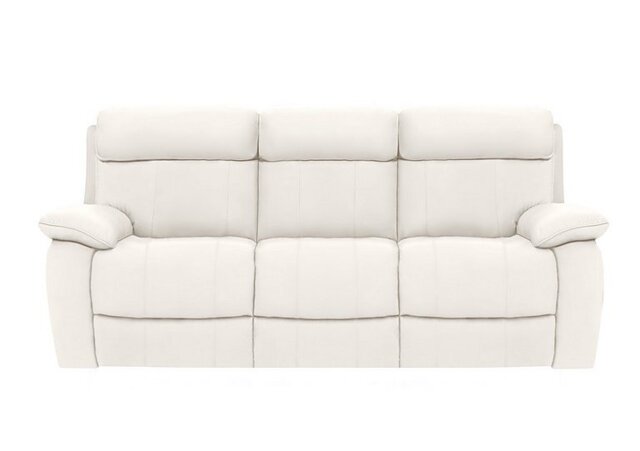 World of Leather - Moreno 3 Seater NC Leather Power Recliner Sofa with Power Headrests - NC Star White