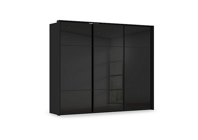 Rauch - Haven 280cm 3 Door Slider Wardrobe with Glass Doors - Black Glass