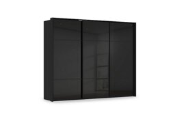Rauch - Haven 280cm 3 Door Slider Wardrobe with Glass Doors - Black Glass