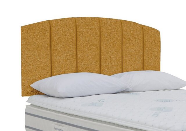 Sleepeezee - Banff Strutted Headboard - Double - Tweed Mustard