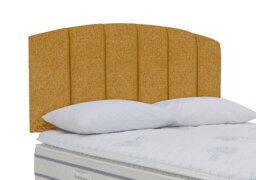 Sleepeezee - Banff Strutted Headboard - Double - Tweed Mustard