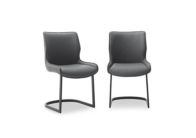 Cupra Pair of Dining Chairs - Charcoal