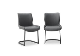 Cupra Pair of Dining Chairs - Charcoal