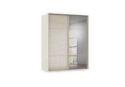 Rauch - Haven 190cm 2 Door Slider Wardrobe with 1 Glass and 1 Mirror Door