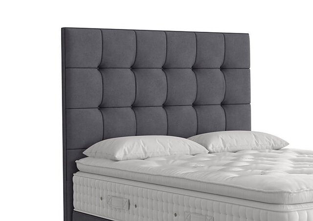 Vispring - Langdon Floor Standing Headboard - Double - Faux Suede Charcoal