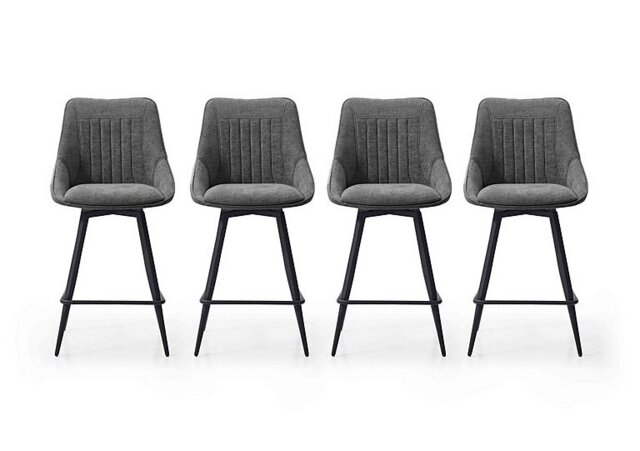 Crete Set of 4 Bar Stools - Dark Grey