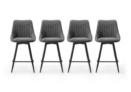 Crete Set of 4 Bar Stools - Dark Grey